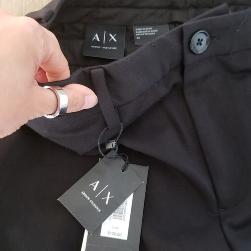 Armani Exchange Black Dress Pants Size 30 Chic Edgy Feminine Stretchy Comfy New - Picture 3 of 3